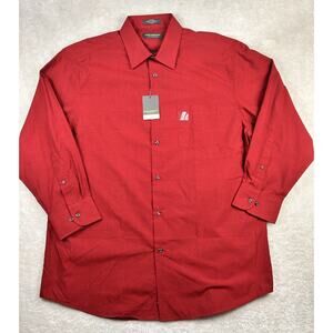 John Bartlett Statements Mens Dress Shirt 17 1/2 32/33 Red Long Sleeve Button Up